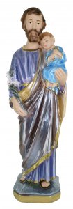 Copertina di 'Statua San Giuseppe in gesso madreperlato dipinta a mano - 30 cm'