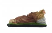 Immagine di 'Statua Santa Rosalia coricata in gesso dipinta a mano - lunghezza 16 cm (proporzionata per linea da 20cm)'