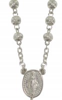 Immagine di 'Rosario in argento 925 con grani rigati da  5 mm'