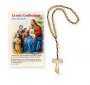 Coroncina rosario Tau in legno e cartoncino pieghevole "Confessione"