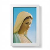 Quadretto "Madonna di Medjugorje" con cornice minimal - dimensioni 15x10 cm