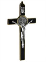 Croce in metallo di San Benedetto - altezza 19,5 cm