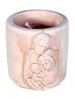 Coccetto in resina con candela profumata "Sacra Famiglia" - altezza 5 cm