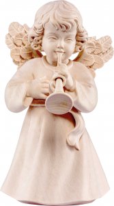 Copertina di 'Statuina dell'angioletto con tromba, linea da 10 cm, in legno naturale, collezione Angeli Sissi - Demetz Deur'