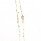 Collana rosario con grani sfaccettati trasparenti