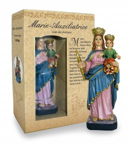 Copertina di 'Statua di Maria Ausiliatrice da 12 cm in confezione regalo con segnalibro in versione FRANCESE'