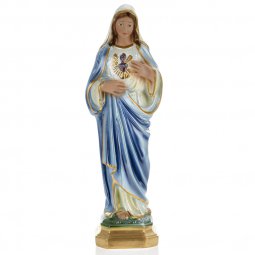 Copertina di 'Statua in gesso madreperlato Sacro Cuore di Maria dipinta a mano - cm 20'