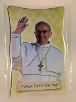 Immagine di 'Quadretto sagomato da tavolo o da appendere con immagine di Papa Francesco'