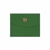 Portarosario con bottone in pelle colore verde - 6,4x5 cm