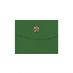 Copertina di 'Portarosario con bottone in pelle colore verde - 6,4x5 cm'