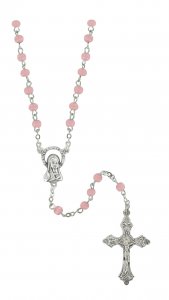 Copertina di 'Rosario imitazione perla tonda  4 mm rosa'