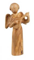 Statuetta in legno "Angelo con mandolino" - altezza 7,5 cm