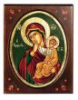 Icona in legno dipinta a mano "Madonna della carezza" - dimensioni 21x16,5 cm