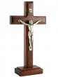 Croce in legno di faggio con base e corpo in metallo - dimensioni 17x10 cm