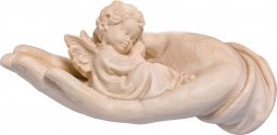 Copertina di 'Mano protettrice distesa con angelo azzurro - Demetz - Deur - Statua in legno dipinta a mano. Altezza pari a 14 cm.'