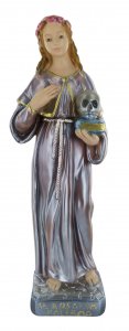 Copertina di 'Statua Santa Rosalia in gesso madreperlato dipinta a mano - 40 cm'