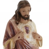 Immagine di 'Statua in gesso madreperlato Sacro Cuore Ges dipinta a mano - cm 40'