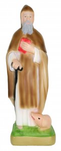 Copertina di 'Statua di Sant'Antonio Abate / Eremita in gesso dipinta a mano - 23 cm'