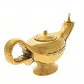 Immagine di 'Lampada di Aladino in ottone lucido dorato - lunghezza 20 cm'