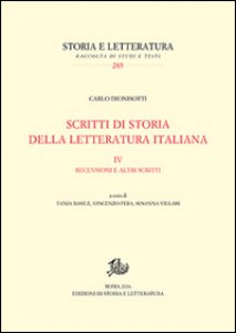 Copertina di 'Scritti di storia della letteratura italiana'