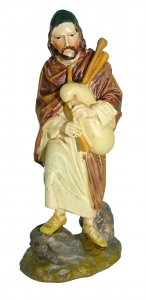 Copertina di 'Statuine presepe: Pastore con zampogna linea Martino Landi per presepe da cm 10'