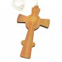 Croce comunione da collo in legno chiaro (11 x 6)