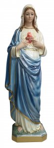 Copertina di 'Statua Sacro Cuore di Maria in gesso madreperlato dipinta a mano - circa 60 cm'