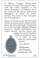 Immagine di 'Card Madonna del Transito con medaglia resinata - 5,5 x 8,5 cm - in italiano'
