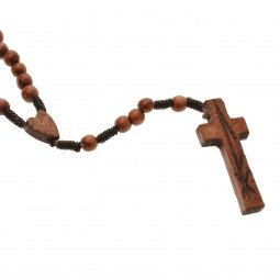 Copertina di 'Rosario francescano con crocera a cuore e incisione "Chi Rho" su croce'