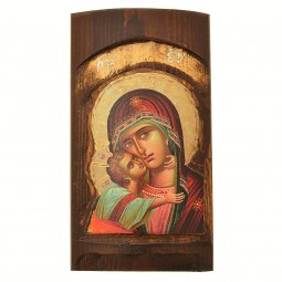 Copertina di 'Icona in legno con Madonna della tenerezza in rilievo (h. 17 cm)'