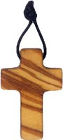 Croce in legno d'ulivo con laccio