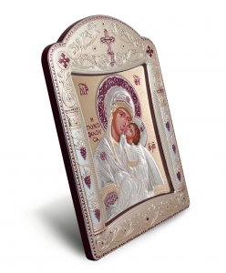 Copertina di 'Icona "Madonna della tenerezza" greco ortodossa con cornice in argento'