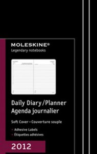 Copertina di 'Agenda giornaliera 12 mesi 2012 - copertina morbida - nero - tascabile'