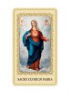 Immaginetta plastificata con preghiera "Sacro Cuore di Maria" - dimensioni 6x10 cm