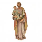 Statua in pasta di legno "San Giuseppe con Bambino" - altezza 15 cm