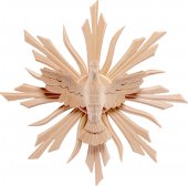 Spirito Santo tiglio con raggi - Demetz - Deur - Statua in legno dipinta a mano. Altezza pari a 40 cm.