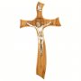 Croce di san Benedetto in legno d'ulivo e stile moderno - dimensioni 21x11 cm