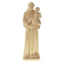 Copertina di 'Statua sacra in legno naturale "Sant'Antonio di Padova" con Bambinello benedicente - altezza 30 cm'