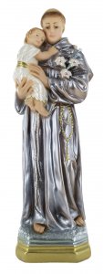 Copertina di 'Statua Sant Antonio in gesso madreperlato dipinta a mano - 40 cm'