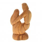 Immagine di 'Statua in legno d'ulivo "Sacra famiglia"  - altezza 15 cm'