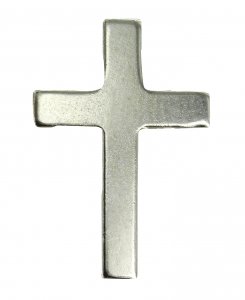Copertina di 'Crocetta distintivo in metallo liscio nichelato con spilla - 2,5 cm'