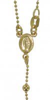 Immagine di 'Rosario in argento 925 dorato con grani tondi mm 3 su catena a pallini'