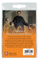 Immagine di 'Medaglia San Giovanni Bosco con laccio e preghiera in italiano'