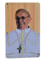 Card rosario con Papa Francesco