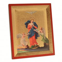 Copertina di 'Icona in legno e foglia oro "Maria che scioglie i nodi" - dimensioni 7x6 cm'