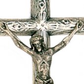 Immagine di 'Croce con Cristo riportato in metallo ossidato - 5,5 cm'
