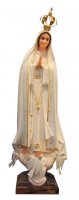 Statua Madonna di Fatima dipinta a mano con occhi di cristallo e strass (circa 105 cm)