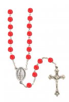 Rosario in semicristallo � 6 mm rubino