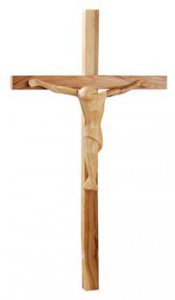 Copertina di 'Crocifisso in legno d'ulivo scolpito a mano - altezza 43 cm'