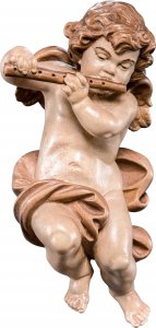 Copertina di 'Putto con flauto - Demetz - Deur - Statua in legno dipinta a mano. Altezza pari a 55 cm.'
